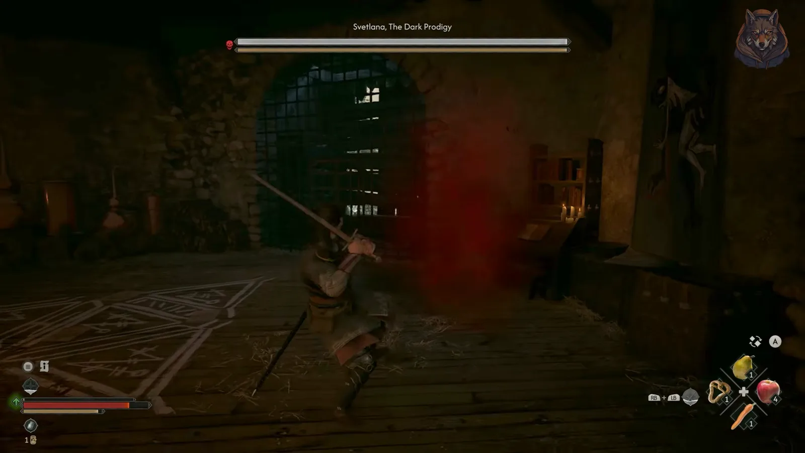 The Blood of Dawnwalker mini-boss fight against Swietopelk, The Dark Preacher, inside the tower