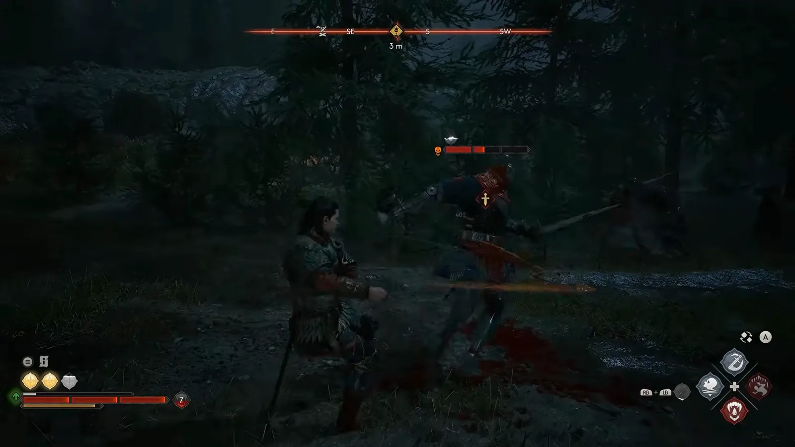 A tense night boss duel during The Champion of Old quest in The Blood of Dawnwalker