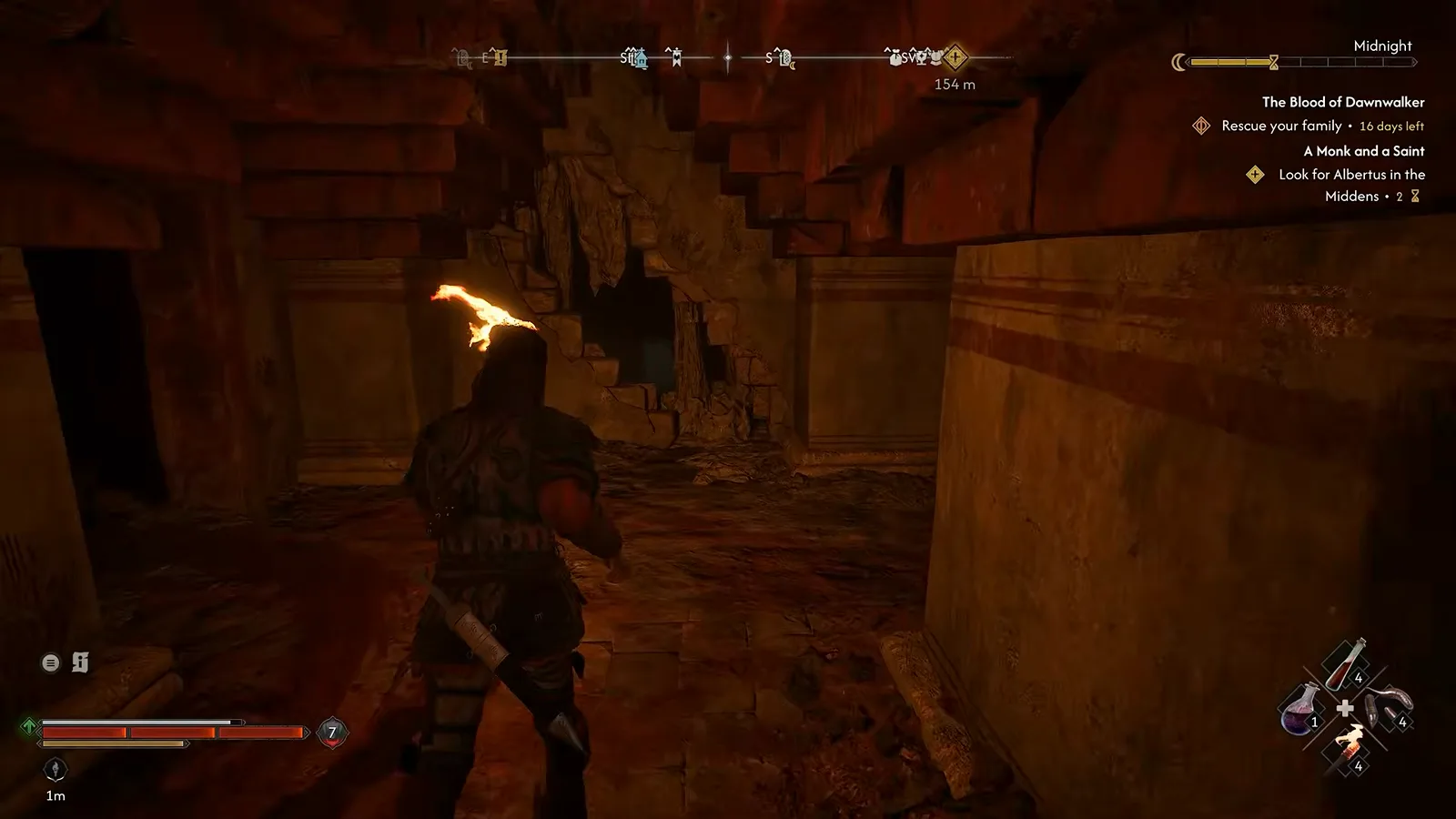 The ancient ruins hall beneath Father Florine's house in The Blood of Dawnwalker