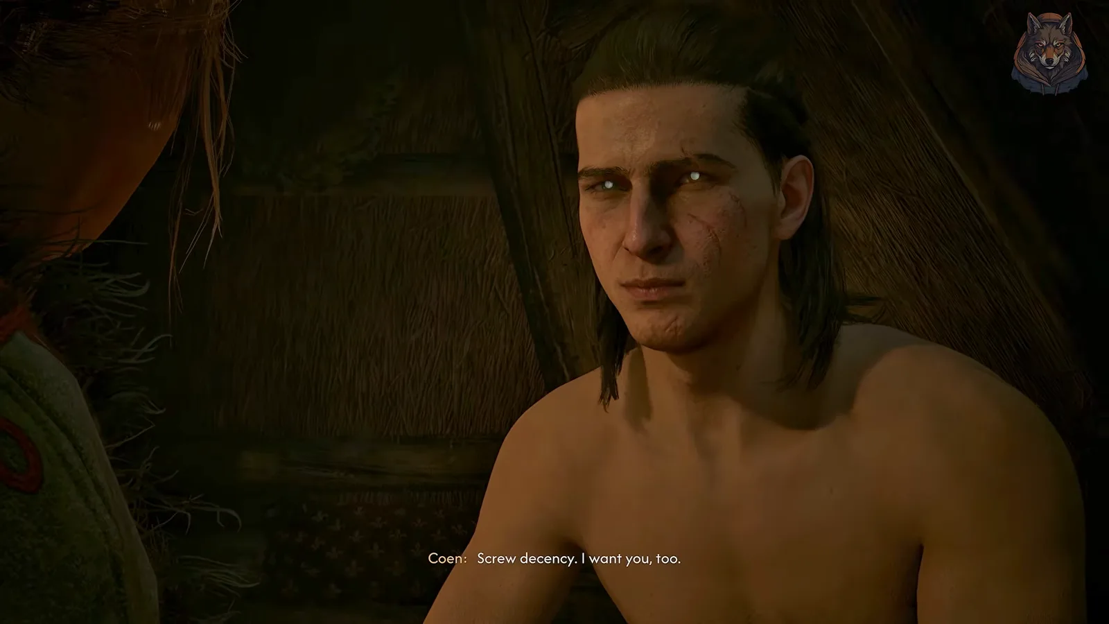 Coen and Anca in the candle-lit romance scene in The Blood of Dawnwalker